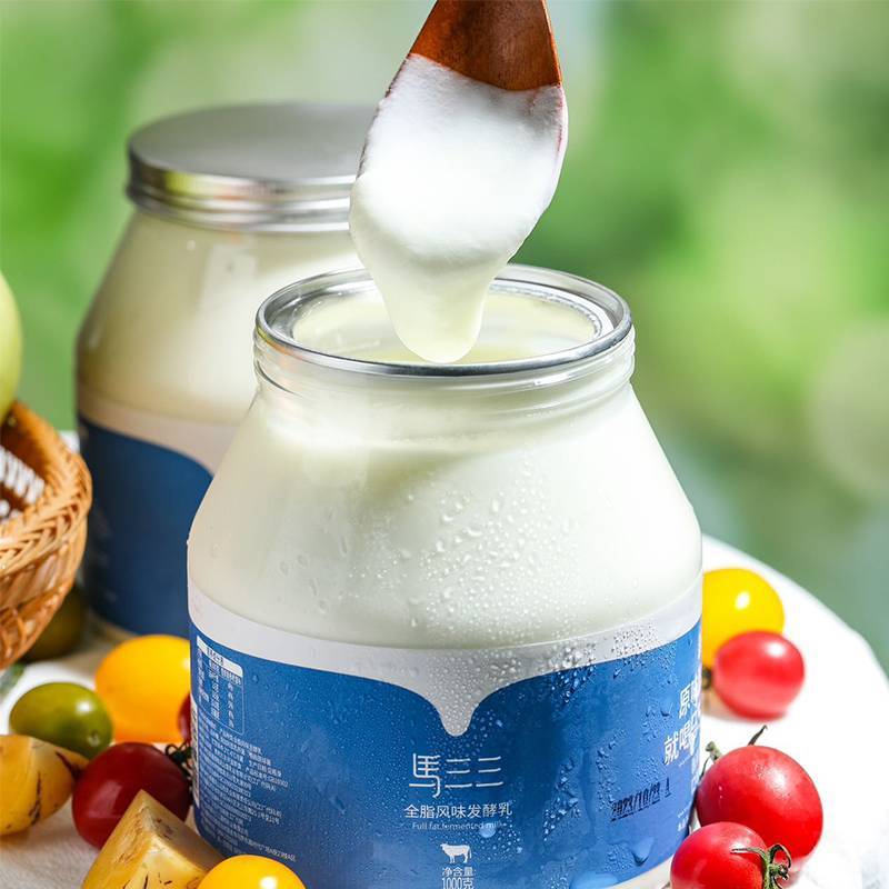 【近期生产】马三三家庭装原味酸奶1kg