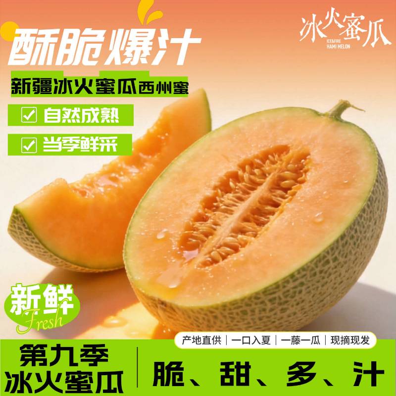  新疆冰火蜜瓜 西州蜜 哈密瓜 脆甜多汁 地理标志认证产品